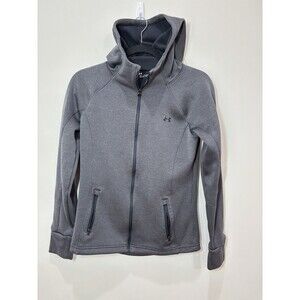 Under Armour Jacket Womens Cold Gear Loose Full Zip Activewear Hoodie Gray XS